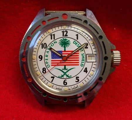 Vostok Desert Shield Komandirskie with crown protection