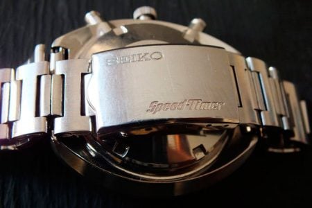 Seiko Speedtimer clasp on models with late JDM dials