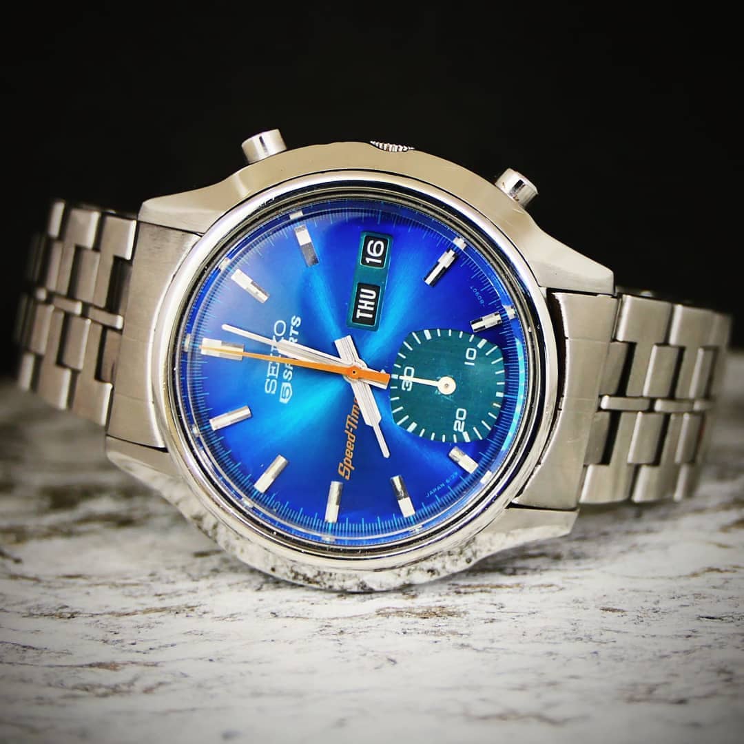 Seiko 6139-8050 Blue Dial