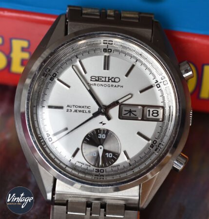 Seiko 7018-7000 with a white dial numbered 7000S