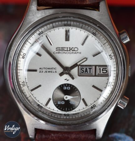 Seiko 7018-8000 with a white dial numbered 8001S