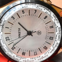 Raketa 24 Hours World Time Gold-Plated