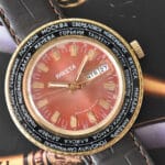 Raketa World Time "Goroda" Bordeaux Dial Gold-Plated 12