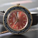 Raketa World Time "Goroda" Bordeaux Dial Gold-Plated 18
